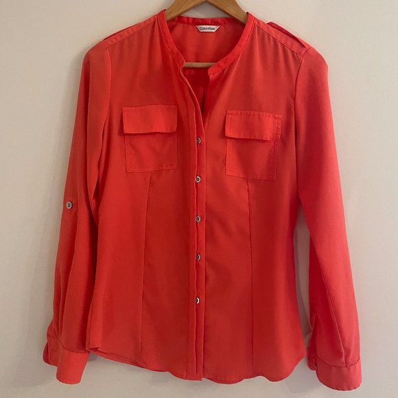 Calvin Klein Coral Button down shirt - Picture 1 of 6
